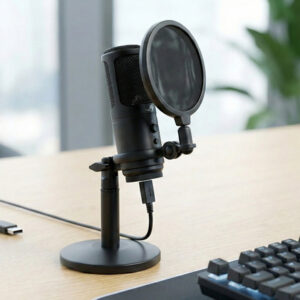 Microfone Condensador USB para Streaming e Podcast